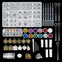 ZWOOS Moldes Resina- 107 Piezas DIY Transparente Silicona Epoxi Moldes Resina ，Resina Moldes para hacer artesanías de…